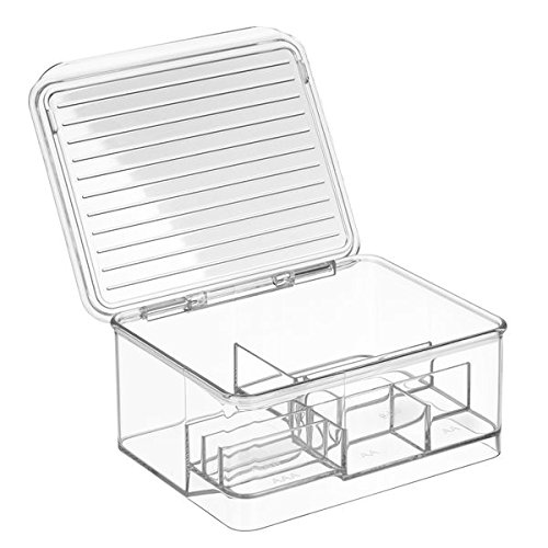 iDesign 63910EU Linus Stapelbare Batterie-Aufbewahrungsbox für AA, AAA und andere Batterien, 14,2 x 17 x 7,6 cm, clear, plastik
