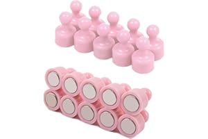 QIKAARA Strong Neodymium Magnets Fridge Magnets 20 PCS Magnetic Push Pins Refrigerator Magnets Whiteboard Map Magnets Perfect for Home Kitchen Office School Classroom mini size Pink