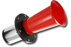 GENERIC OOO-GAHH 12V RED AIR HORN RETRO TRUMPET 110dB KLAXON FOR CAR PICKUP VAN TRUCK CAMPER MOTORHOME CUSTOM VINTAGE PROJECT
