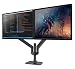 Produktbild Bestand Dual Monitor Arm Halterung Ständer für LCD LED Computer Bildschirm bis zu 68,6 cm Drehgelenk Gas Spring, Aluminium Dual Arm Desk Mount Dual Monitor Arm grau