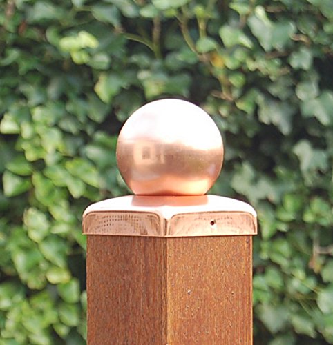 Pfostenkappen Kupfer mit Kugel für Pfosten 10x10 cm, inkl. Kupfer-Nägel