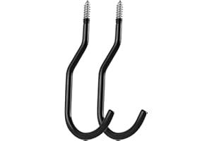 Maclean Zestaw 2 stalowych haczyków sufitowych na rower, drabinę, opony i wąż ogrodowy | obciążenie do 10 kg na hak | gumowa powłoka | stabilny uchwyt do garażu, piwnicy i warsztatu (2 sztuki)