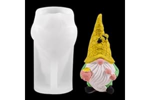 Zayookey Gnome Silicone Mold, 3D Faceless Santa Claus Candle Molds, Christmas Bee Dwarf Epoxy Resin Mold Soap Casting Mould for DIY Aromatherapy Craft Plaster Clay Wax Candle Soap Home Décor