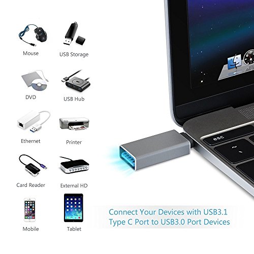 Sannysis USB-C 3.1 Typ C Stecker auf USB 3.0-Buchse Adapter für MacBook 12 „ - 2