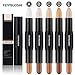 Fashion Base Double-ended Long-lasting Concealer Shimmer Bronzer And Highlighter Powder Stick Pen Highlighter For Face Contour Makeup (03#)