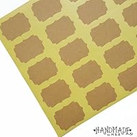 Aufkleber Etiketten Weiß Selbstklebend Braun Kraftpapier