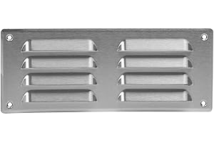 EUROPLAST 260x105mm / 10x4" inch Stainless Steel Metal Air Vent Grille Cover with Insect Mesh - Ventilation Cover