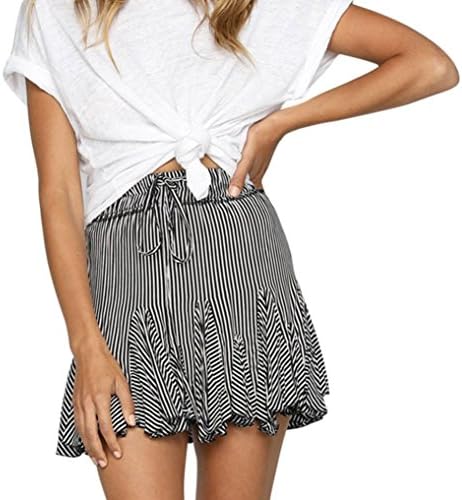 Women Blue Denim Jeans Solid Casual Hole Summer Button Short Mini Skirt (S, A)