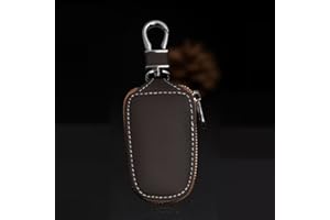 Krtopo Car Key Chain Bag Protection Leather Car KeyChain Coin Holder Auto Key Keyring Wallet for Women and Men Brown