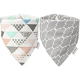 Itaar Baby Bandana Drool Bibs with Snaps for Boys & Girls | Stylish Design For Drooling Teething Babies | 2 Pack Unisex Soft Cotton Baby Gift Set