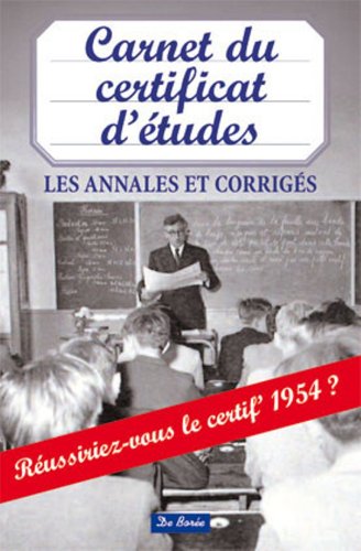 couverture de : Carnet du certificat d'&eacute;tudes