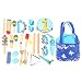 Produktbild Dilwe Kinder Musikinstrumente Set, 22 PC Kinder Schlagzeug Schlagwerk Rhythmus Spielzeuge mit Triangel Trompete mit EIN Beutel leicht zum Aufbewahrung Gute Geburtstag Geschenke(Blau)