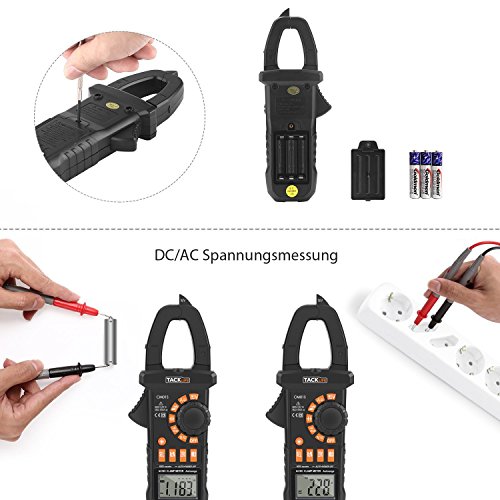 Tacklife CM01S Advanced Digital Clamp Meter Auto Range Multimeter mit 6000 Counts Spannungsprüfer für AC / DC 600V, AC-Strom 600A, Widerstand, Kapazitanz, Kontinuität, Frequenz, Dioden - 4