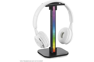 Btuty Supporto Per Cuffie Luce Rgb Per Scrivania Pc Cuffie Da Gioco Fondo Antiscivolo Con Porte Type-C Cuffie Ricaricabili Display Staffa Di Supporto 7 Modalità Di Illuminazione
