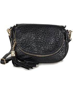 L&S Collection kleine Umhängetasche Abendtasche Damen Kunstleder (22 x 15 x 5 cm)