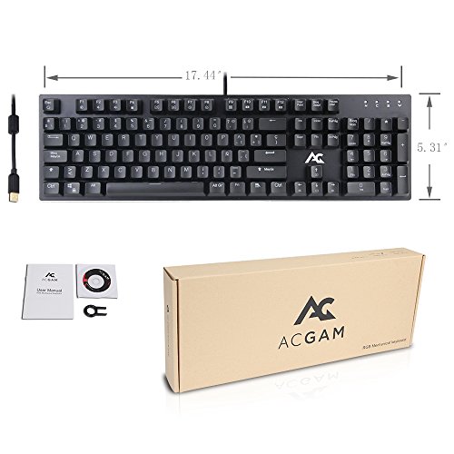 ACGAM AG-109R Chroma Teclado Mec  nico Gaming Retroiluminado 105 Keys Switches Brown RGB Mechanical Keyboard con Disposici  n Espa  ola