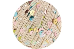 ‎LANA GROSSA LANA GROSSA Cosmo | Beilaufgarn aus Baumwolle mit großen und kleinen Pailletten | Handstrickgarn aus 100% Baumwolle | 100g Wolle zum Stricken & Häkeln | 260m GarnFB 11