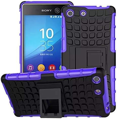 Sony Xperia M5 Case - easyDigital® Purple Sony Xperia M5 Heavy Duty Strong Hard Back Protective Case Cover Dual Layer Protection Hybrid Case Cover with Built In Stand for Sony Xperia M5 Screen Protector (Sony Xperia M5, Purple)