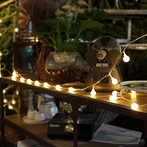B-right® 40 LEDs Globe Lichterkette, LED lichterkette warmweiß, Globe String Licht Sternenlicht, Innen- und Außen Deko Glühbirne, Weihnachtsbeleuchtung für Weihnachten / Hochzeit / Party/Weihnachtsbaum. - 3