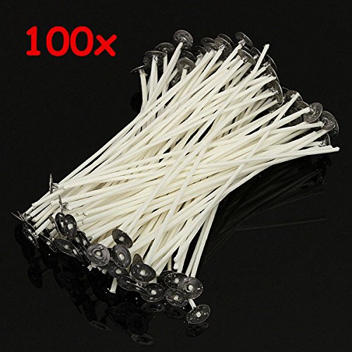 Preisvergleich Produktbild Saver 100pcs 15cm Wachskerze Baumwolle Dochte mit Metall Sustainer