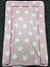 Deluxe Unisex Baby Waterproof Wipeable Changing Mat with Raised Edges - Pink with White Stars