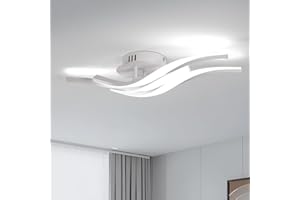 Comely - Plafoniera LED a soffitto, bianca, potenza di 24W, 2700LM. Design Moderno con 3 luci curve. Luce bianca 3000K, adatta ad ogni ambiente, come: corridoio, cucina o soggiorno. Lunghezza: 52 cm.