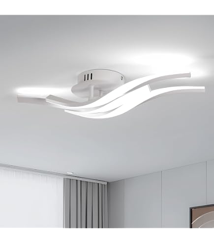 Lampadario LED A Soffitto 40W 3520lm – Design A Petali In Acrilico Bianco, Luce Fredda 6500K Per Soggiorno E Camera