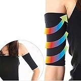 Qingsun 2 Pcs Slimming Weight Arm Shaper Support Wrap Calories Off Massage Lose Fat Buster Shapewear Black