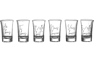 COOK CONCEPT - KA0388 Verres à Shot en Verre Transparent, Style Moderne, pour Cocktails, Bières et Jus, Ensemble de 6 Pièces, Capacité 60 ML, Facile à Nettoyer