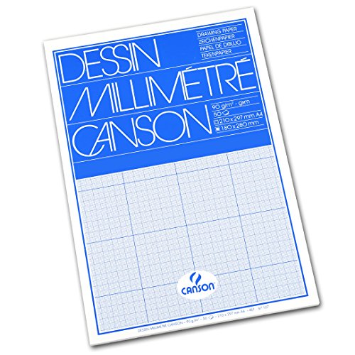 Canson 200067107 Millimeterpapier A4, weiß