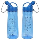 Botella Agua BPA 1L / 1000ml Botella Azul Deportiva Portatil Plastic Water Bottl
