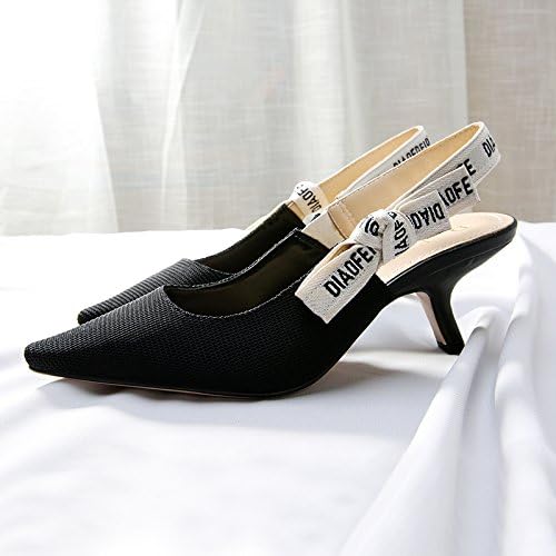 SHOESHAOGE Ms. Sandals High-Heel Shoes Fine With A Pointed Cat With Shoes Baotou,Eu36