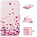 Produktbild Nancen Samsung Galaxy J5 2016 / SM-J510X (5,2 Zoll) Handyhülle, Bunt Nette Romantische Muster Flip Etui Case Cover Lederhülle PU leder Folio Bookstyle Schutzhülle mit Standfunktion, Brieftasche und Karte Tasche [Rosa Herzen]