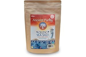 ANCIENT PURITY Sel de mer celtique de pureté ancienne « Vrai sel gris naturel » 250 g (sans magnésium retiré) santé cardiaque