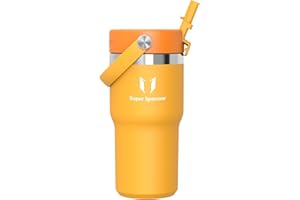 SUPER SPARROW Sparrow Botella Agua Niños con Pajita Flex - 620ml - Twistpath Botella Agua Acero Inoxidable - Termo a Prueba de Fugas sin BPA - Compatible con Portavasos - Ideal para Deporte, Viajes y Oficina