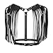 Produktbild Freebily Damen Brust Harness Bra Kunstleder Bralette Strappy Cage BH Körper Geschirr Brustgurt Schwarz