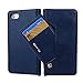 Produktbild elecfan iPhone 8 Handyhülle, iPhone 7 Schutzhülle, Leder Handytasche Case Hülle Geldbörse Brieftasche mit Kartenfach und Standfunktion Für Apple iPhone 7/8, Blau