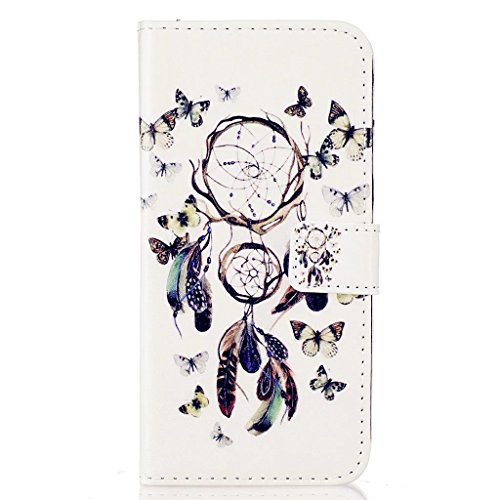 MUTOUREN Schutzhülle Case für iphone 6 6S (4.7 Zoll) Prägung Blumen Geprägte indische Mandala Muster Buch-Stil Bookstyle Handyhülle Schutzhülle Taschen Anti-scratch Bumper et Shock Absorption Magnetverschluss Magnet Etui + Metall Touch-Pen, Traumfänger und Schmetterling - 2