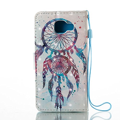 Samsung Galaxy A5 2016 Leder Hülle,Galaxy A510 Book Case,TOYYM Folio PU Leder Wallet Tasche Case mit Standfunktion Karteneinschub und Magnetverschluß,Notebook Flip Cover Brieftasche Handytasche Innere Bumper Back Case Etui Hüllen für Samsung Galaxy A5 2016/A510,Dreamcatcher - 2