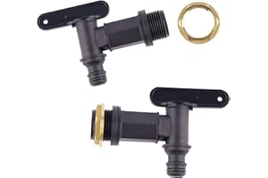 QUACOWW 2 Pieces Water Butt Tap Replacement Water Butt Tap Water Butt Replacement Tap IBC Ton Barrel Connector Kitchen Buckets, Garden Storage Buckets