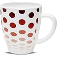 Larah by BOROSIL Opalware Polka Red 390 Ml Mug, Microwave Safe, Chip Resistant, Red