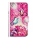 Produktbild DENDICO Galaxy S7 Edge Hülle 3D Leder Klapphülle Slim Lederhülle mit Schwarz TPU Innenraum Case für Samsung Galaxy S7 Edge Schlanke Handyhülle - Pink, Schmetterling