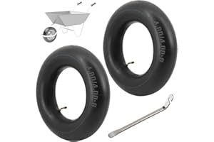Dhqkqg Tubos Internos, 2 Piezas Tubos Interiores de Carretilla, Mangueras Pequeñas para Rueda de Carretilla, Cámaras de Aire Ruedas Pequeñas con Palanca, para Carretillas, Césped Jardín Equipo