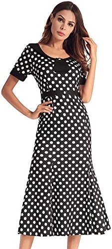 SJMM Dress and Fish Tail Skirt of European and American Women's Dress,Black,XL