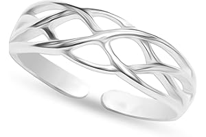 LeCalla 925 Sterling Silver Minimalist Toe Rings Simple Open Adjustable Mixed Design Toe-Rings for Women