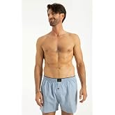 Erkek Asorti Desenli Pamuklu Poplin Kumaş Boxer (Renkli/L)
