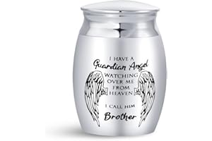 LSxAB Brother Cremation Ashes Urn Memorial Small Funeral Share Urns - I Have A Guardian Angel Watching over Me from Heaven