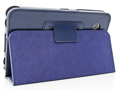 Design 7.0 Tab 2 Tasche SAMSUNG GALAXY TAB 2 7.0 P3100 P3110 Hülle Schutz Etui Tasche Cover Case mit Ständerfunktion (Dunkelblau) - 3