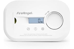 FireAngel FA6812 Kohlenmonoxid Melder, Tragbarer CO Melder mit LCD Anzeige – Mit 10-Jahres-Sensor - Für Zuhause, Reisen & Wohnwagen