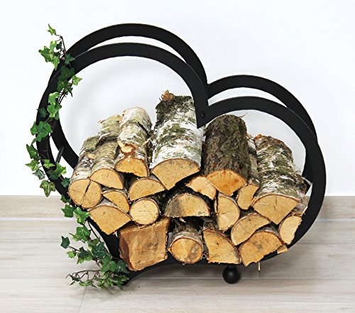 DanDiBo Kaminholzregal Herz Kaminholzständer 65 cm Holzkorb Kaminholzhalter Holzregal - 8